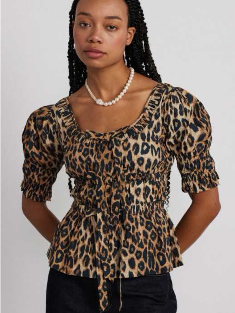 Leopard Print Damson Madder top - Brown/Black